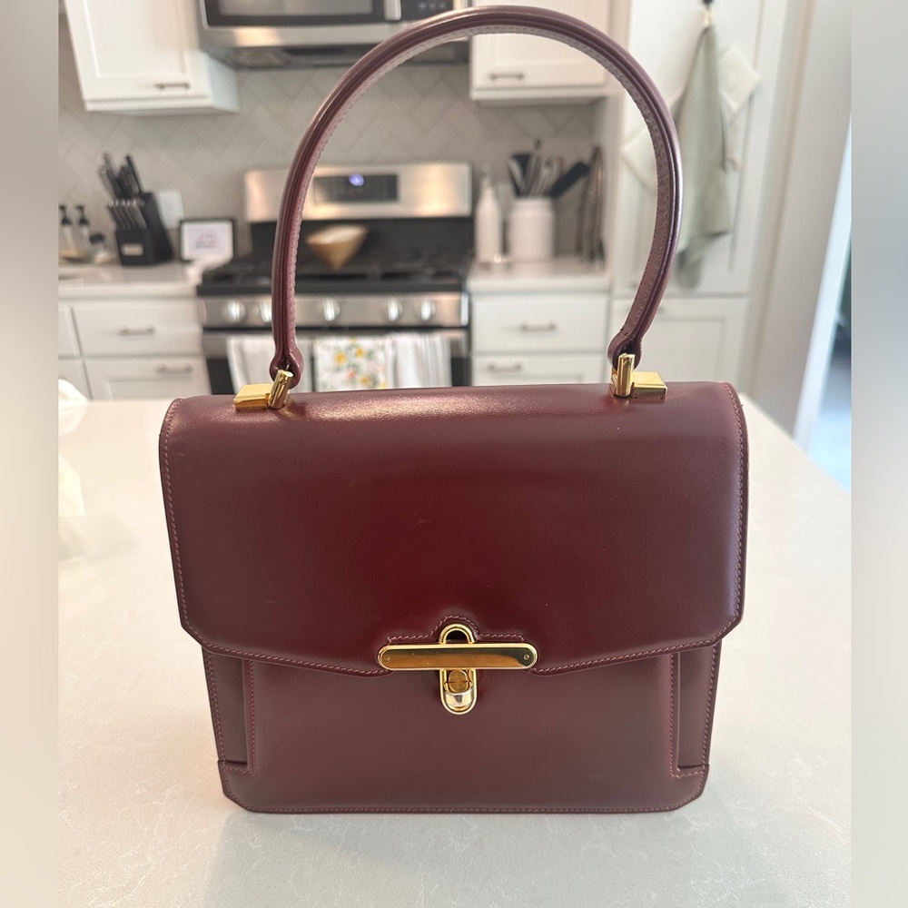 Gucci Vintage Burgundy Leather Handbag